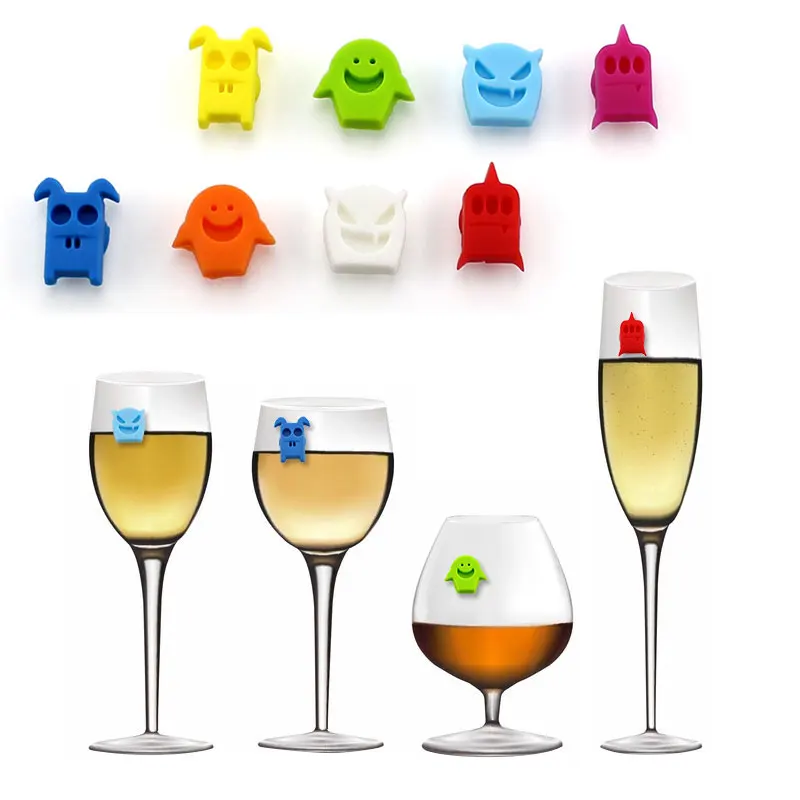 Nod Butterfly Silicone Wine Glass Markers, 12 Pack Wine Charms