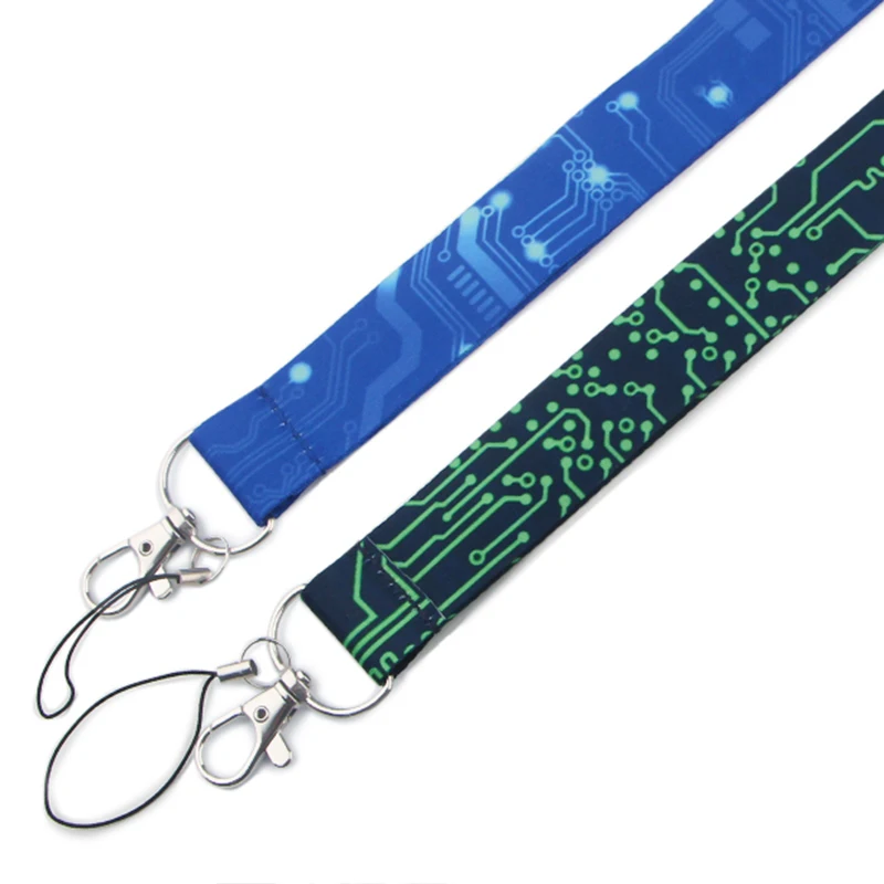 Computer Motherboard Design Lanyard - Stylish Neck Strap for Phone, Keys & ID Cards