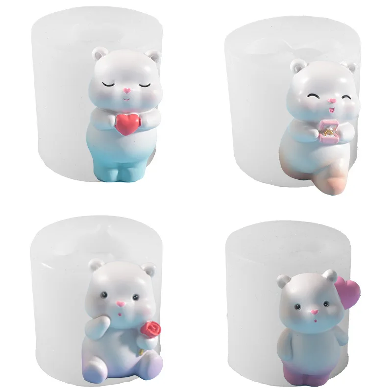 

Kawaii 3D Bear Candle Silicone Mold DIY Handmade Candle Making Tray Soap Aromatherapy Candle Handcraft Home Decor Silicone Mold