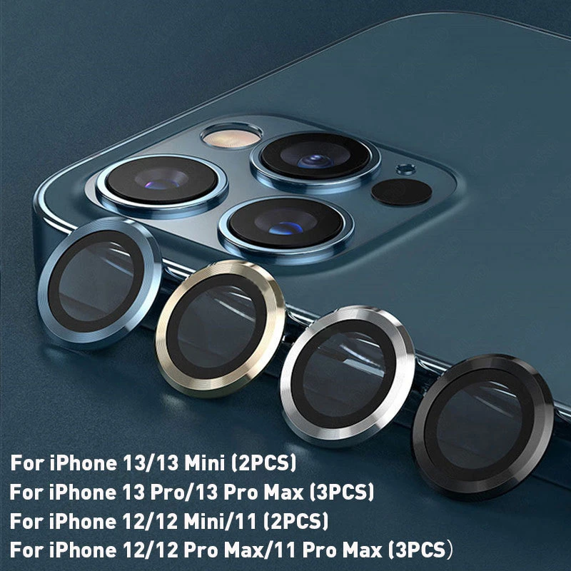 glass cover mobile For iPhone 12 11 13 Pro Max Aluminum Alloy Glass Lens Film For iPhone 13 11 12 Mini Camera Lens Protection Ring Screen Protector glass cover mobile