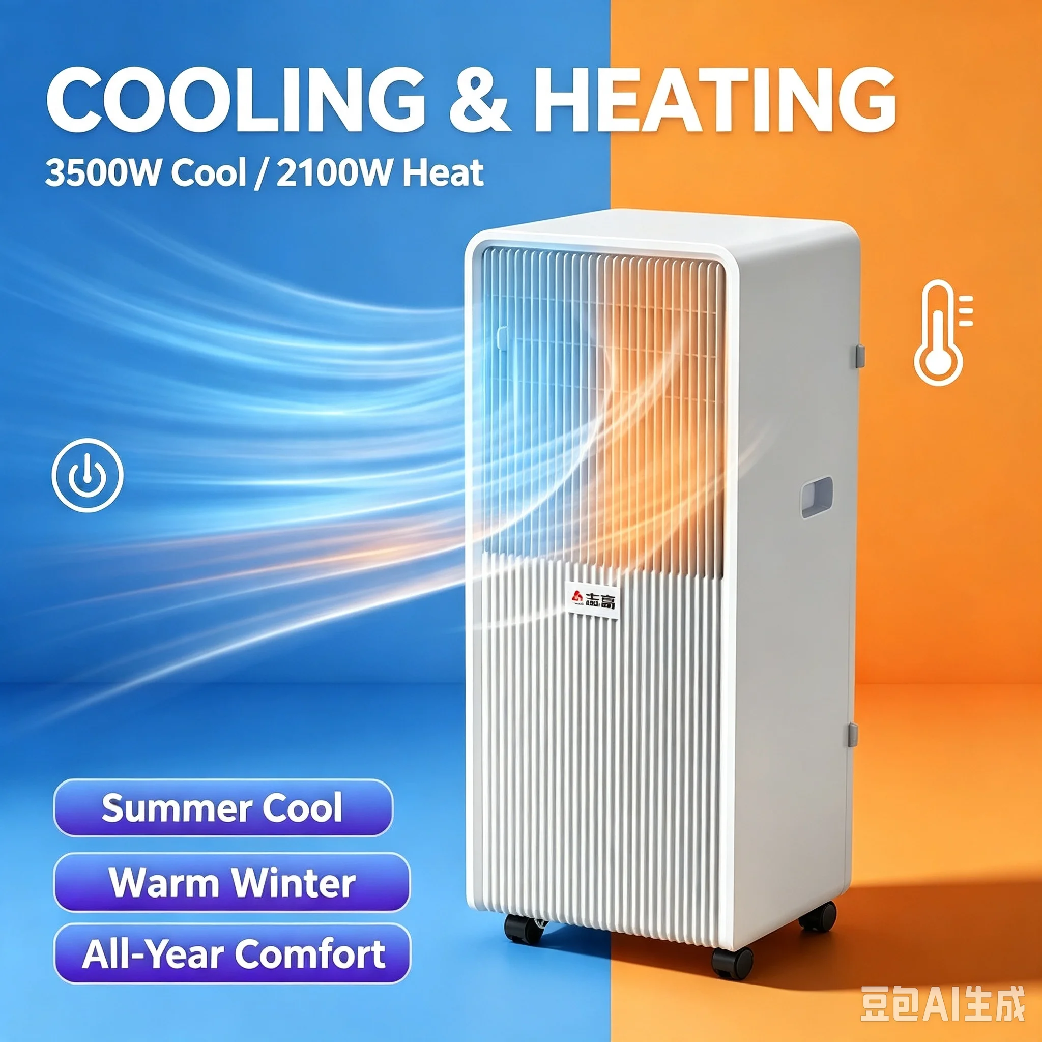 Condizionatore d'Aria Portatile 12000BTU, Raffreddatore d'Aria Mobile Senza Installazione per Casa, Ufficio, Camera da Letto, Raffreddamento Rapido - immagine 3