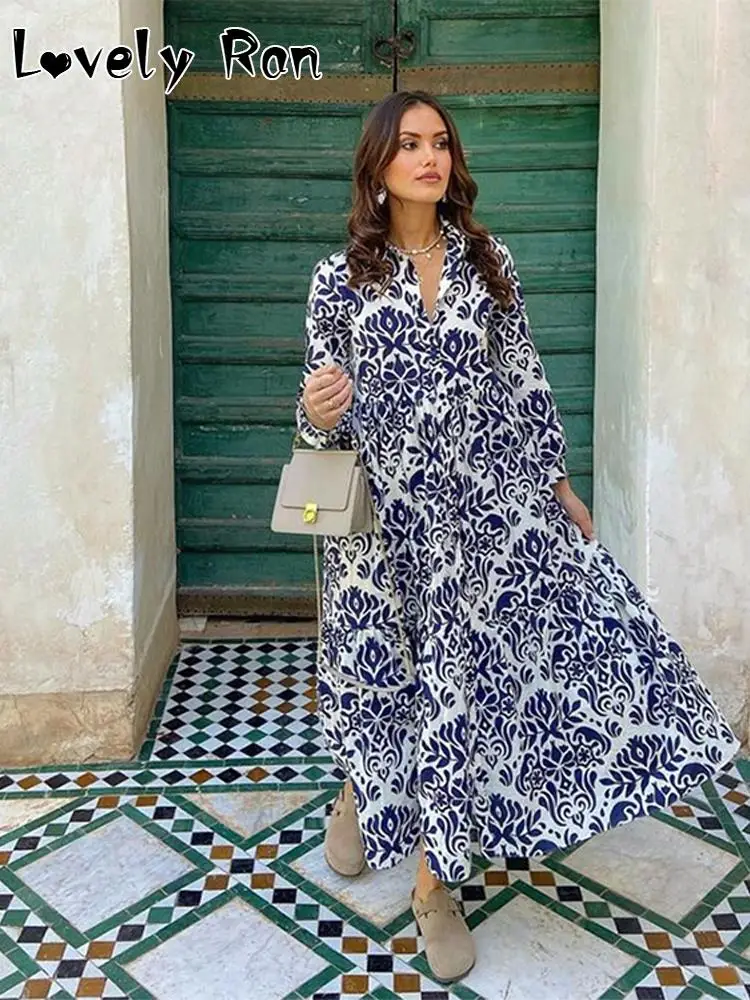Plus Size Bohemian Print Midi Dress main image 1