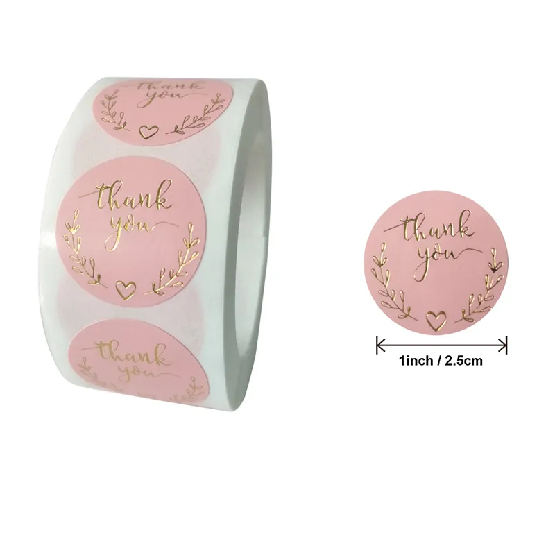 500pcs Kraft Paper Thank You Stickers