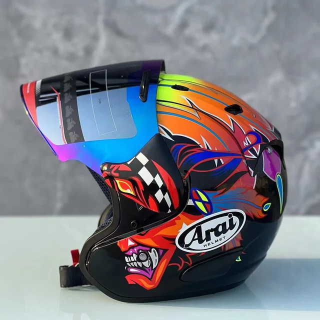 Casque moto demi-casque ouvert RAM3, pour moto, équitation