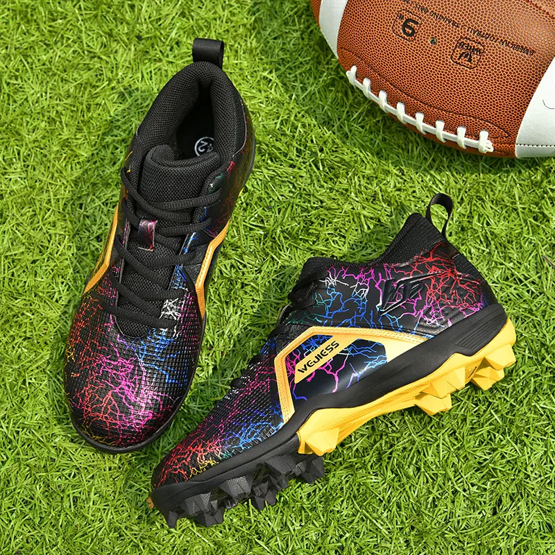Professional Men's Rugby Shoes Men's Fashion Baseball Shoes Rugby Training Competition Classic Strap Grass Sneakers