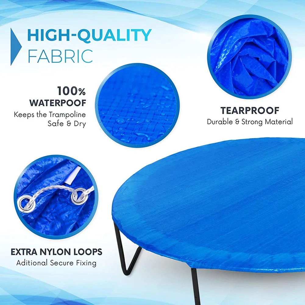 Durable Trampoline Cover Rain Cover 305/366cm Dustproof Foldable