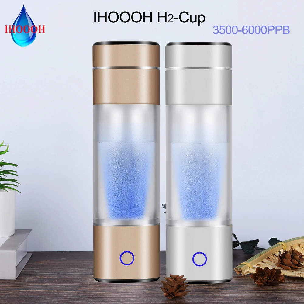 

IHOOOH H2-Cup Hydrogen Rich Generator SPE/PEM Electrolysis Ionizer Anti-Aging Miracle Water Bottle Mini Hydrogen Concentrators