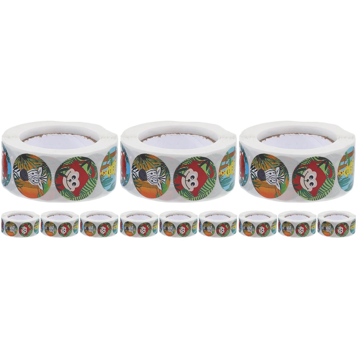 

12 Rolls Cartoon Animal Sealing Stickers Kids Homework Decals School Prizes Ornament for Toddler