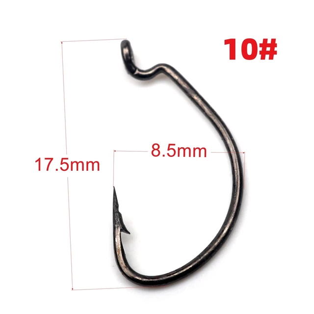 Rompin 50pcs/lot mini Fishing Soft Worm Hooks High Carbon Steel Wide Super  Lock Fishhooks Lure Softjerk Hooks 10# Fishing Tackle