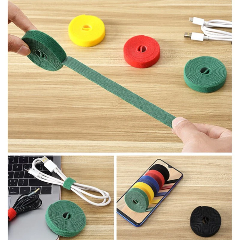 Self Adhesive Tape Reusable Cable Tie Wire Straps Tape DIY Accessories  10/15/20/25mm 5 meters