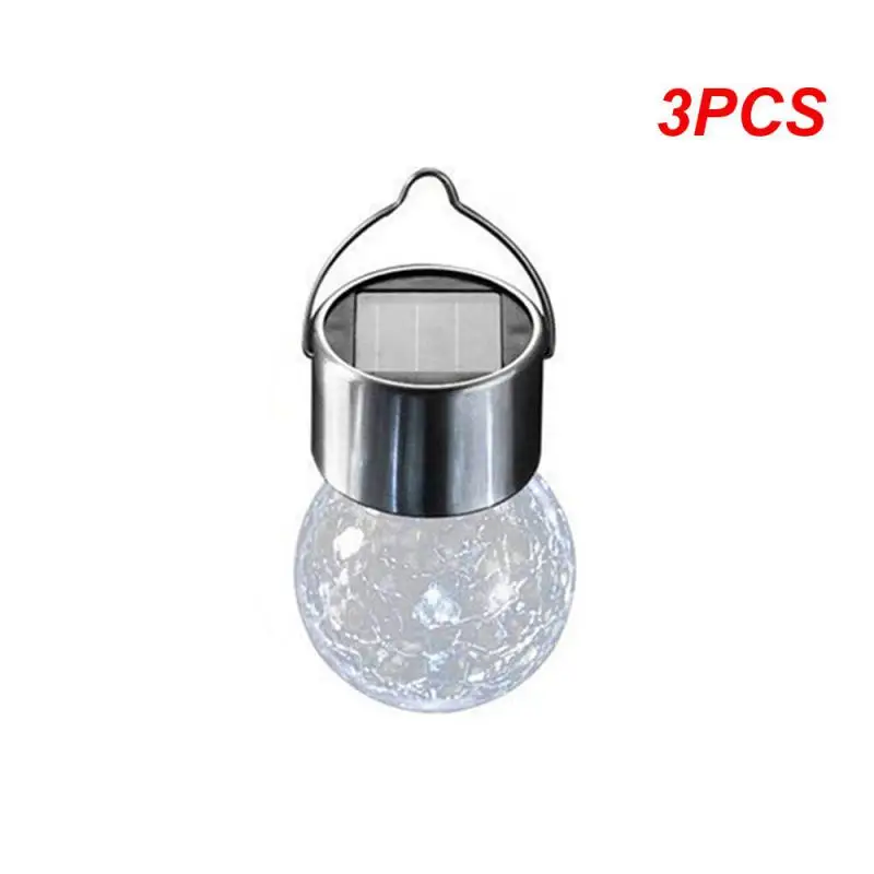 

3PCS Solar Outdoor Lights Hanging Waterproof Lantern Cracked Glass Ball Lights Garden Outdoor Yard Tree Umbrella Holiday