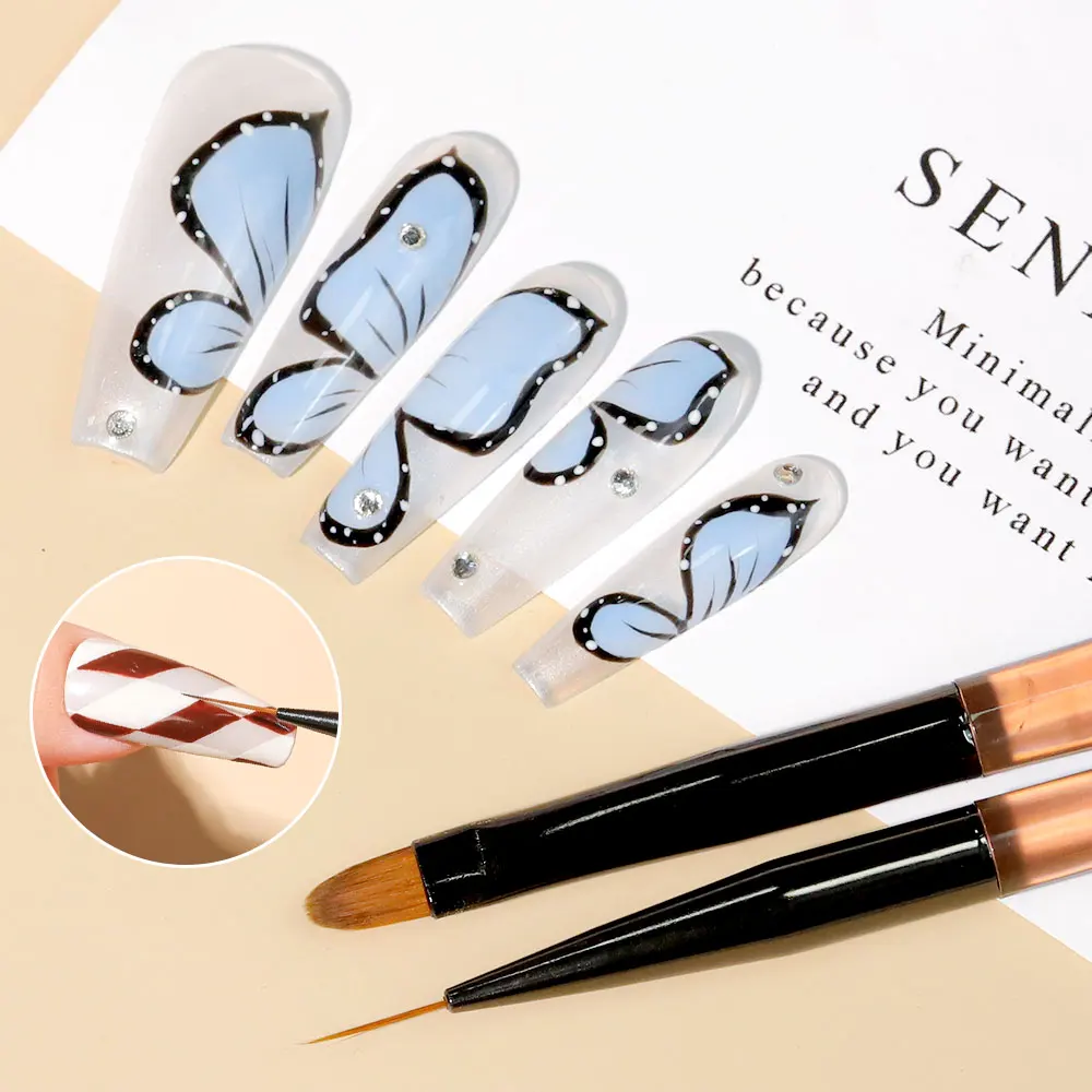 UV Gel Nail Brush Liner DIY Painting Pen Manicure Acrylic Drawing Brush for Nail Art Design Nails Tip Display Painting Tool 9PCS nail art pen manicure brush paint brush nail art brush