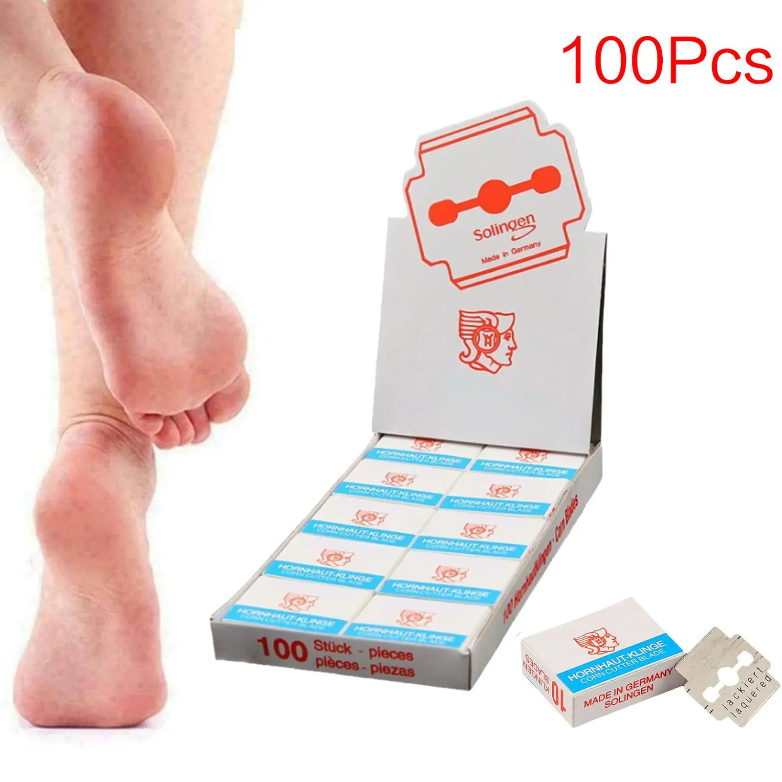 Foot Pedicure Tool 100 Pcs Replacement Dead Skin Remover Corn Remover Nail Art Tool Perfect Pedicure Blades