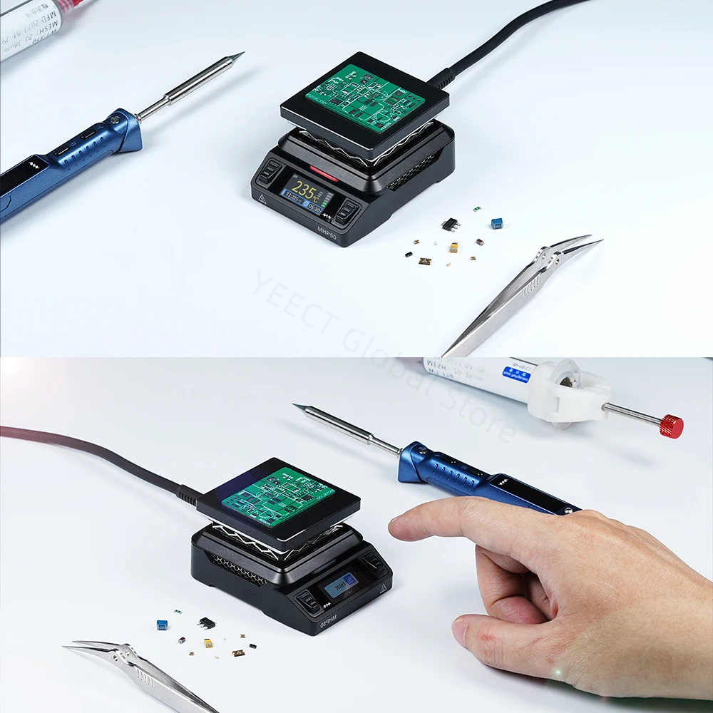 MINIWARE MHP50 Mini Hot Plate Preheater 50*50mm Heating Area Constant Temperature Heating Table 350℃ Intelligent Heating Tool 2