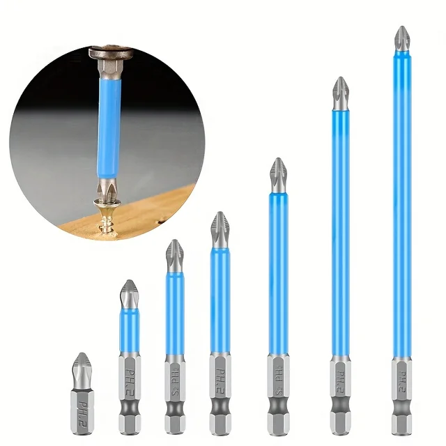 Lot De 9 Embouts De Tournevis K5 PH2 - Antidérapants, Magnétiques, Résistants Aux Chocs - Pour Perceuses, Tournevis, 25 à 150mm