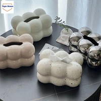 Marshmallow Ceramic Tissue Box Case,Cute Ball Shape Korean Style Tissue Box Cover Holder Boxes Storage Living Room Home Decor 1