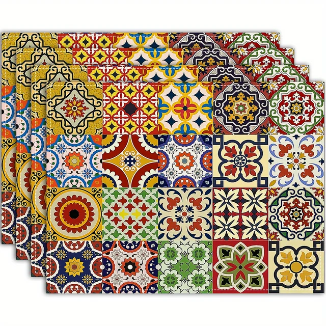 Chinoiserie Floral Placemats Set 4
