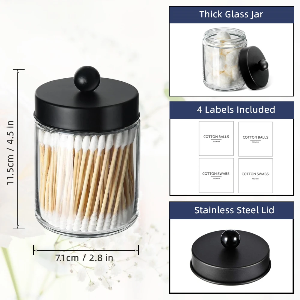 2 Porta Cotton Fioc AIMIXUN - Organizer Da Bagno, Viaggio, Accessori Piccoli - Foto 3