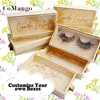 Wholesale Custom Eyelash Packaging Box Logo 25MM Mink False Lash Package Gold  Magnetic Natural Lashes  Case Boxes Bulk Supplier 4