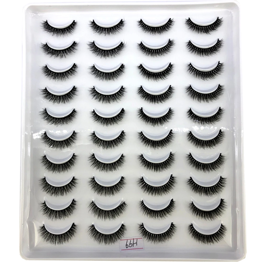 20 Paar 3D-Faux-Nerzwimpern, natürliche falsche Wimpern, dramatisch, flauschig, weich, dünn, Volumen, Kreuz, wiederverwendbare Wimpern-MaKeup-Tools – Detail 18