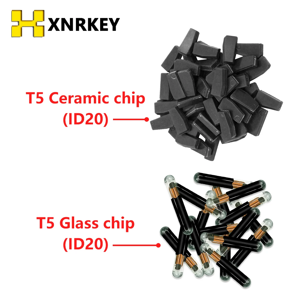 XNRKEY Original Transponder Chip T5 Ceramic Glass Chip ID20 Car Key Chip