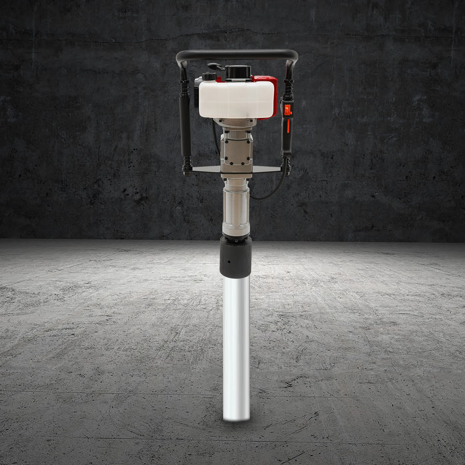 52CC T Post Driver Piledriver 2 Stroke Pile Driver Hammer Fence Post Driver Single Cylinder Air-Cooling w/ 3 Post Driving Head 6