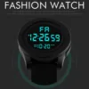 2024 New Mens Led Digital Display Watch Date Sport Women Outdoor Electronic Black Frosted Dial Silicone Strap Watch 3