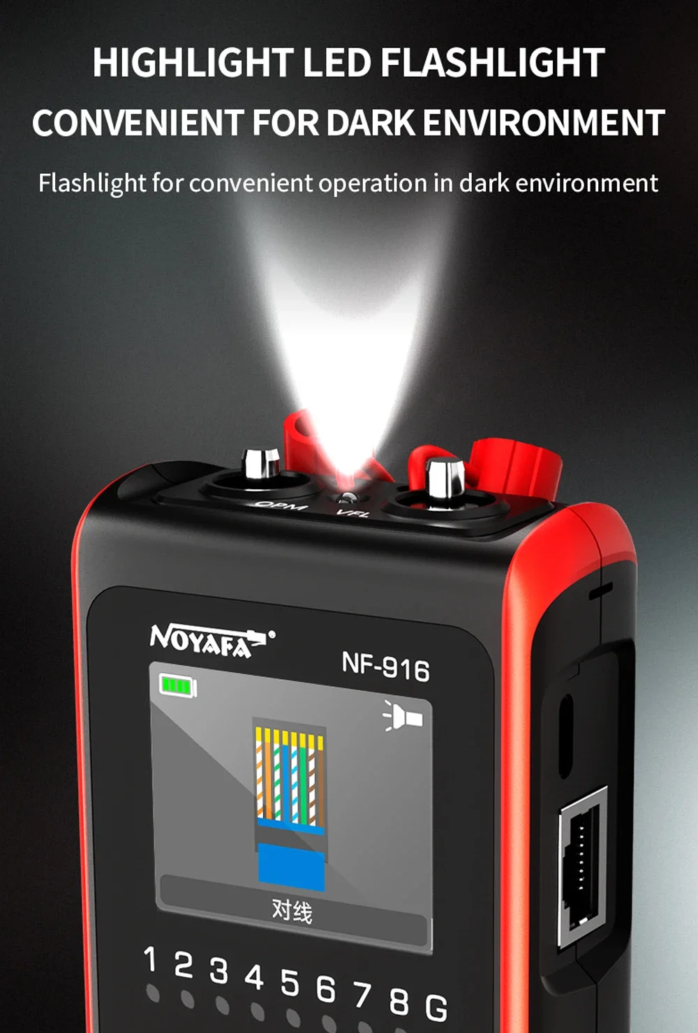 NOYAFA NF-916 Fiber Optical Power Meter VFL REF FC SC ST Visual Fault Locator LC