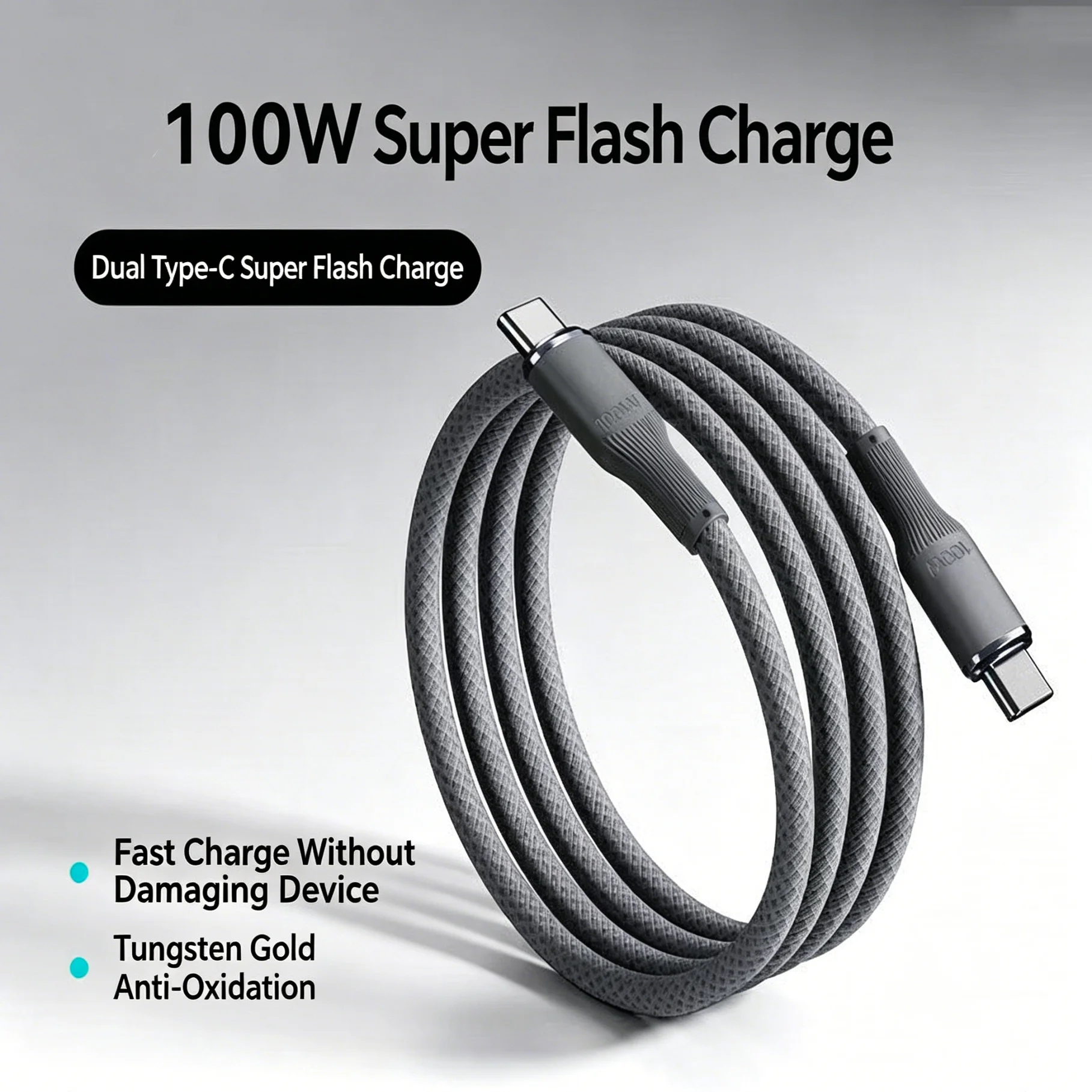 100W PD 고속 충전 케이블 USB-A - Type C 및 듀얼 Type-C 충전기 코드 1M/2M 스마트폰 안드로이드 iPhone15,0.3m 케이블용으로 사용 가능