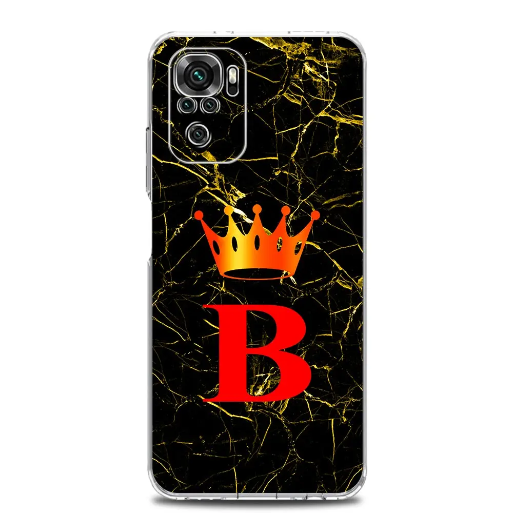 Luxury Marble Letter Crown TPU Phone Case Cover
