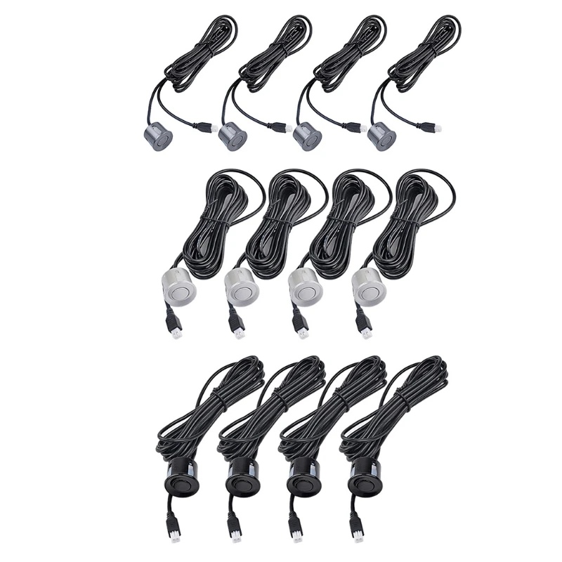 

Car Reverse Parking Radar-System 4 Probes Buzzer Beeps Detection Distance F19A