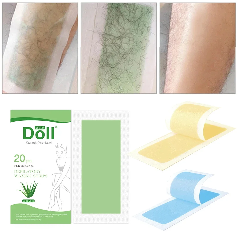 Scatola Da 20 Pezzi Strisce Di Cera Per La Depilazione Del Corpo Professionale Carta Depilatoria Non Tessuta Su Entrambi I Lati Carta Per Epilazione I