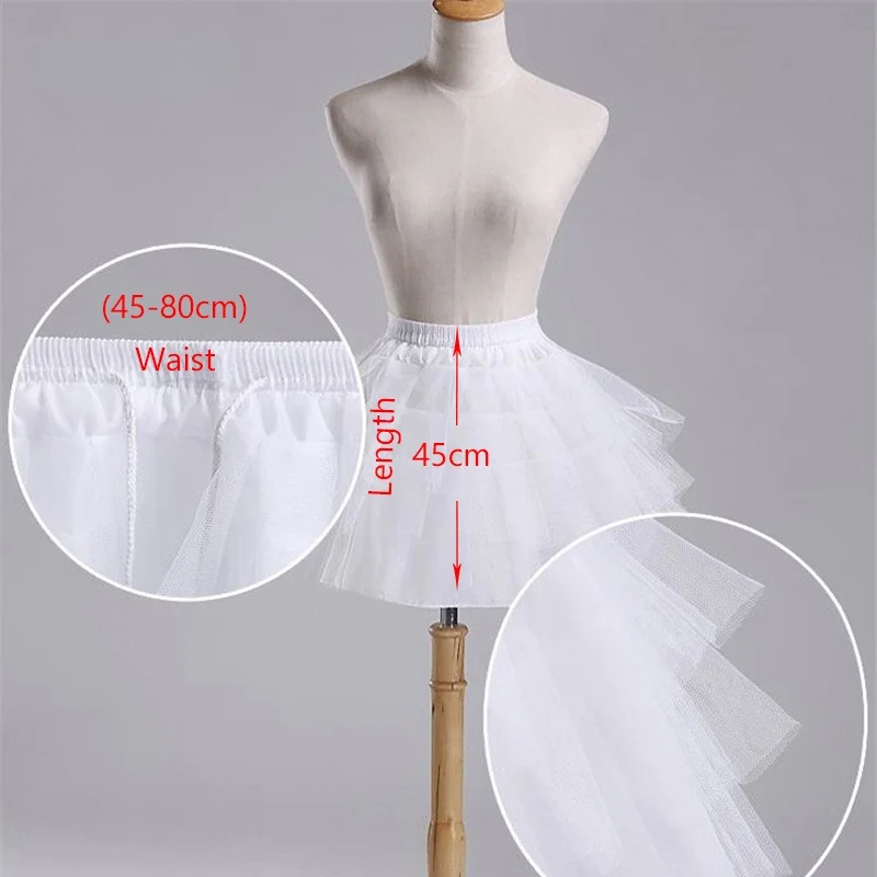 Top Quality White Black Ballet Petticoat Tulle Ruffle Short Bridal Lolita Skirt Underskirt Jupon Sous Robe Accessories Undefined