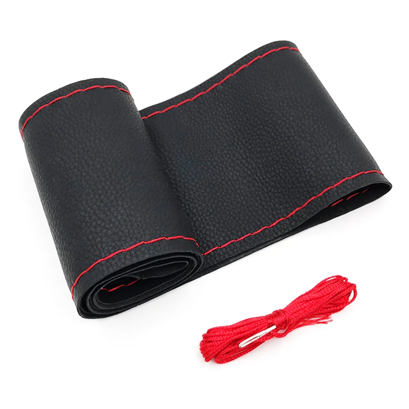 37cm/38CM DIY Steering Wheel Covers soft Leather braid Car Interior accessories