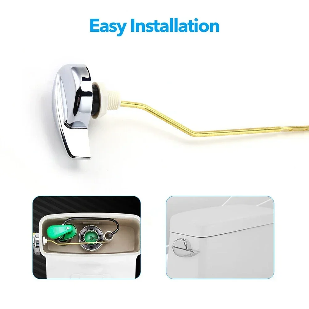 1Pc Universal Toilet Tank Flush Lever Chrome Finish Toilet Lever Handle Bathroom Accessories