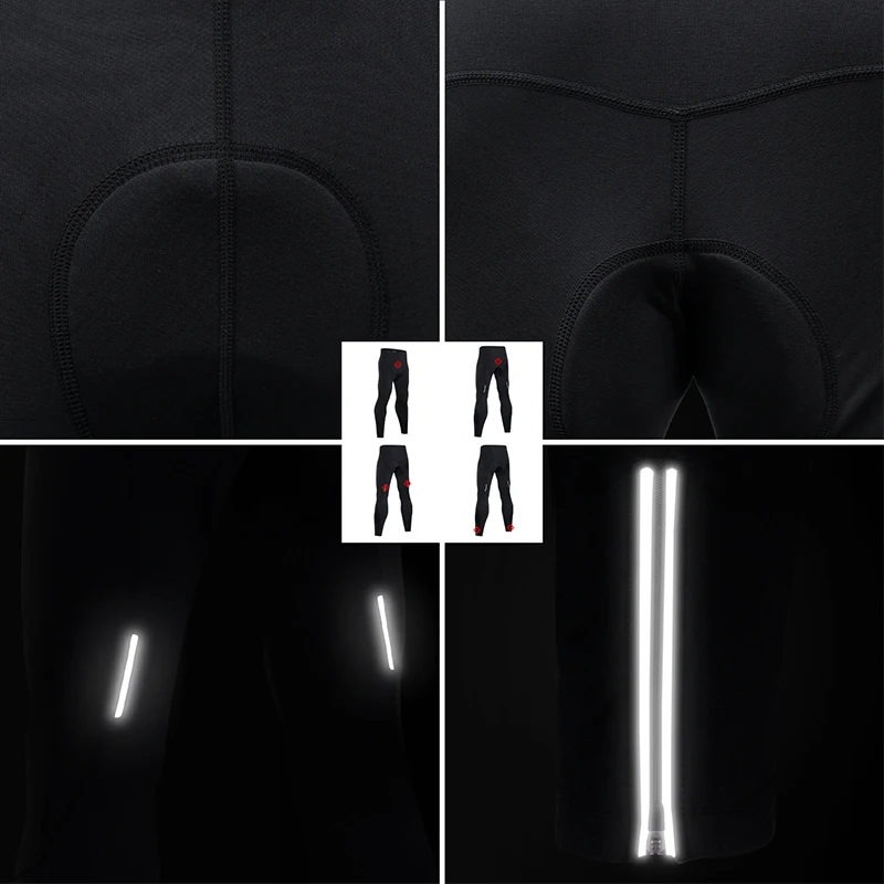 Men's Bike Pants Winter Sports Warm Mountain Bicycle Tights 5D Gel Pad Cycling Long Trousers