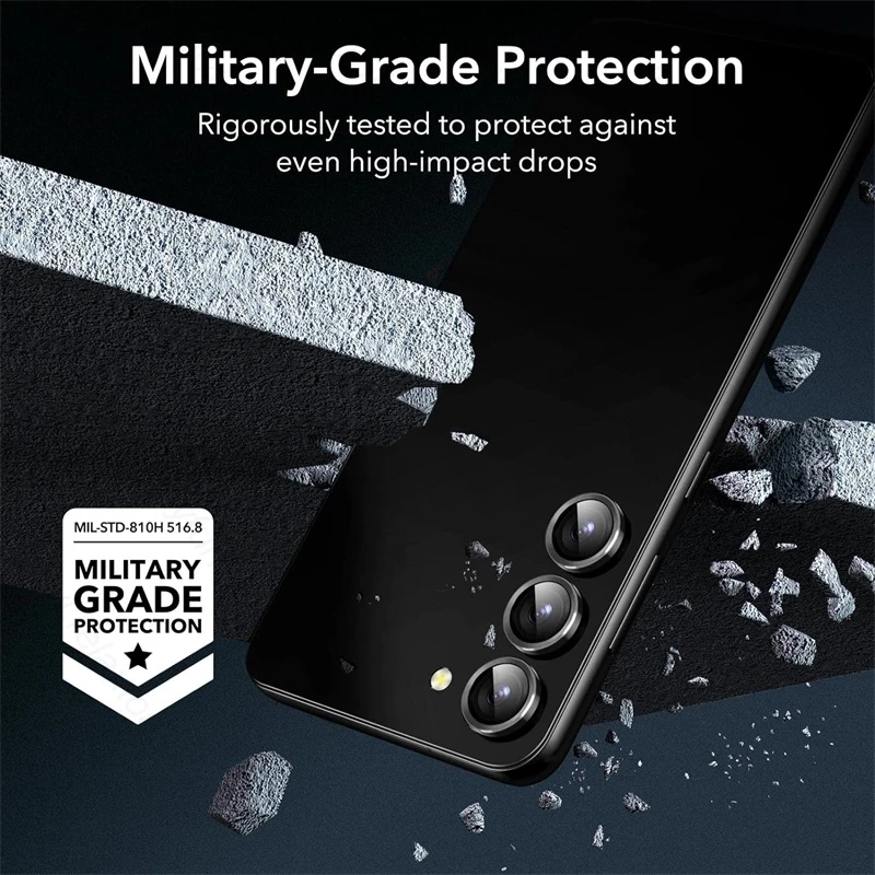 Aluminium Alloy Ring Camera Protector with HD Tempered Glass Film