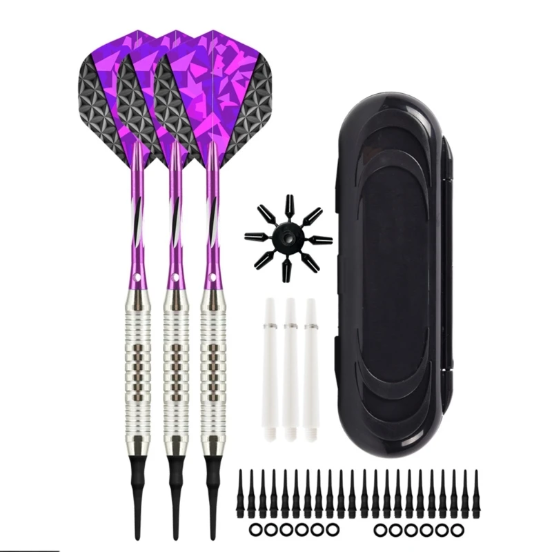 

Professional 3 Pack Soft Tip Darts Set 18 Grams with Aluminum Shafts Darts Flight Portable O Rings Darts Tool with Drop Shipping