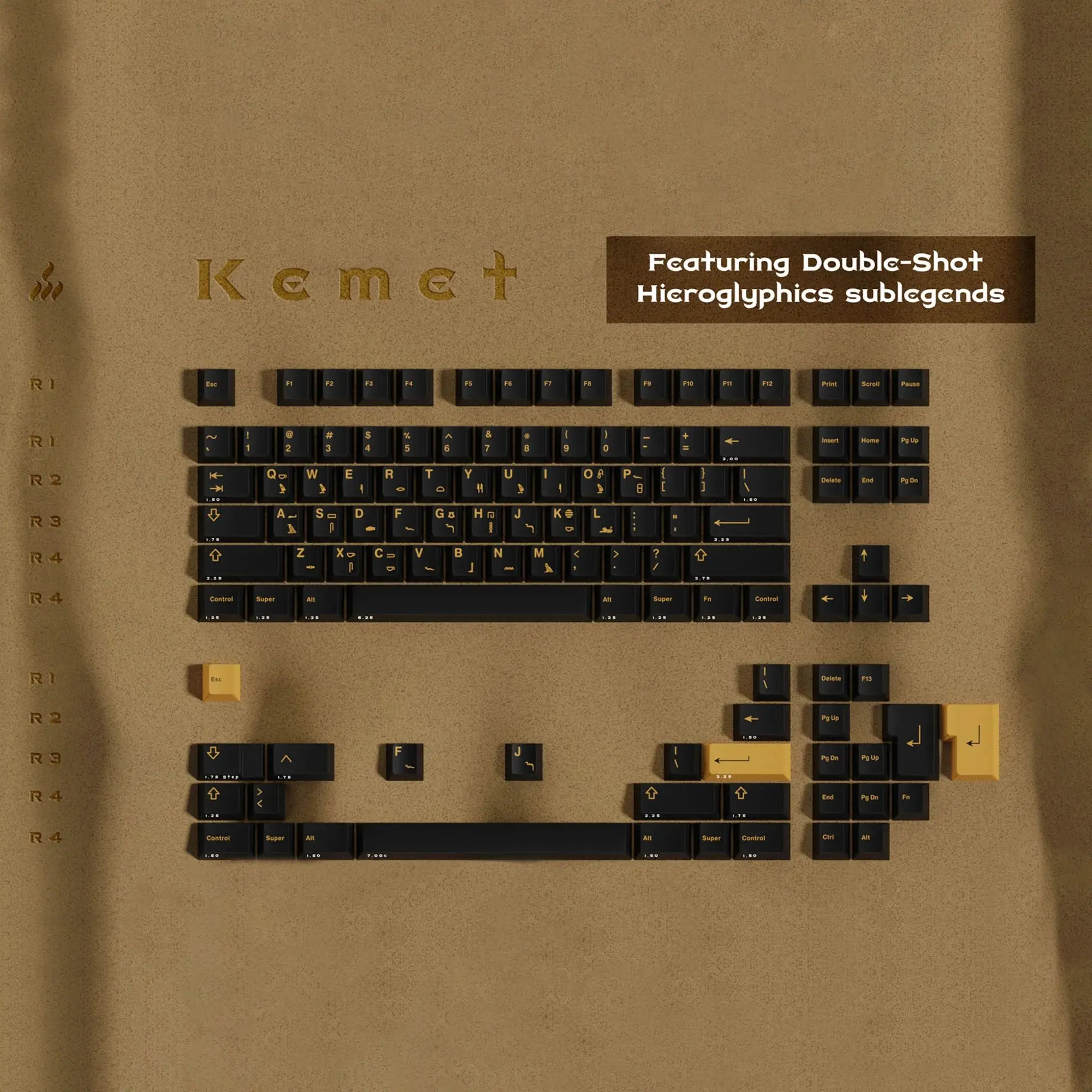 GMK 파라오 키캡 키트, 체리 프로파일 핏 MX 기계식 키보드 키캡 베이스 키트