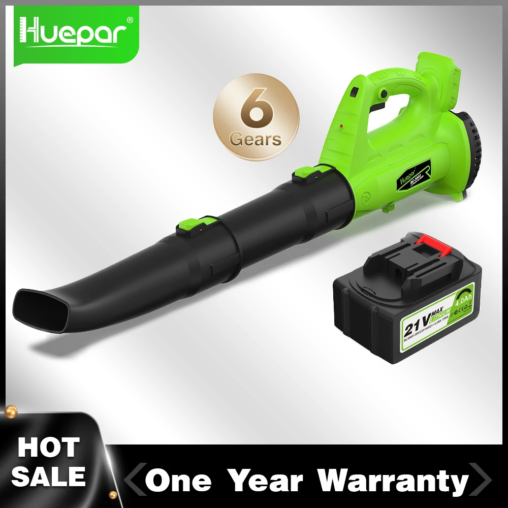 Huepar Cordless Li-ion Battery Leaf Blower 21V With 6 Gears Electric Handheld Cleaner For Lawn Snow Pets Dust Garden Clean Tools |