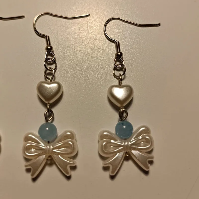 ribbon earrings Y2K handmade