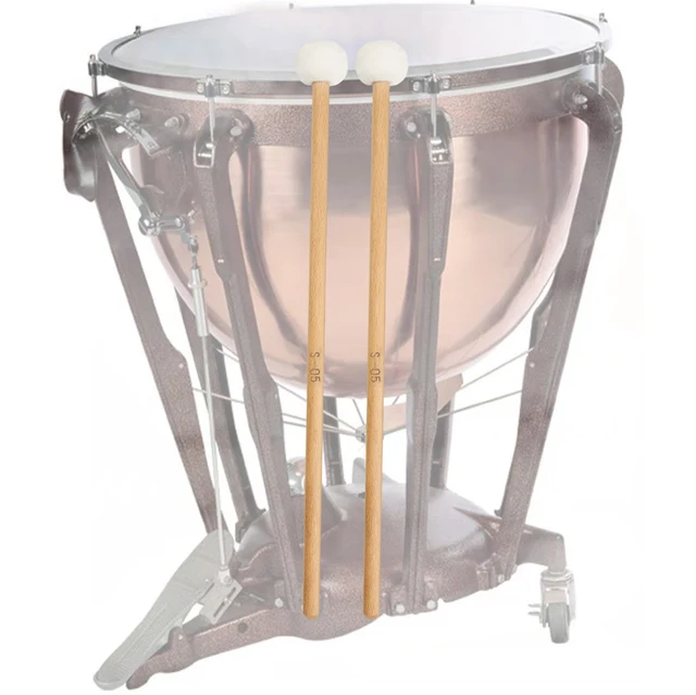 Bacchette Per Batteria Con Testa In Feltro - 2 Pezzi Per Grancasse E Timpani, Manico In Acero - Foto 2