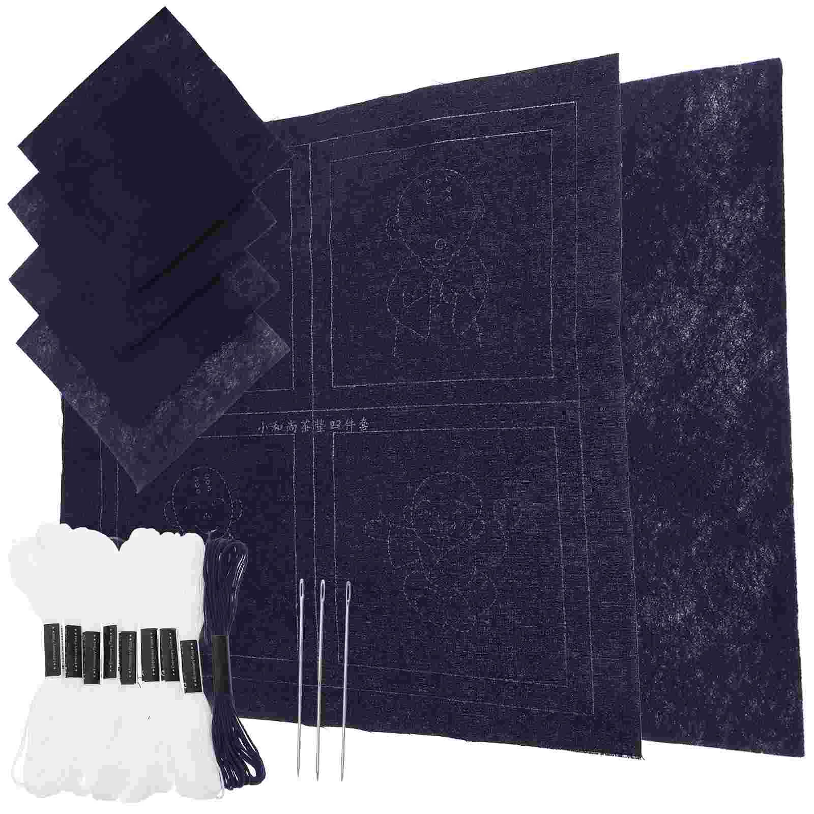 Embroidery Material Pack Kits Japanese Sashiko Coaster Funny Fabric DIY Coasters Handmade Mats