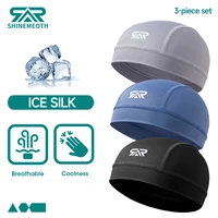 3/5Pcs Ice Silk Cycling Skull Cap-Motorcycle Breathable Sports Helmet Liner Sweat-Wicking cooling cap for Men Women Under Helmet 2