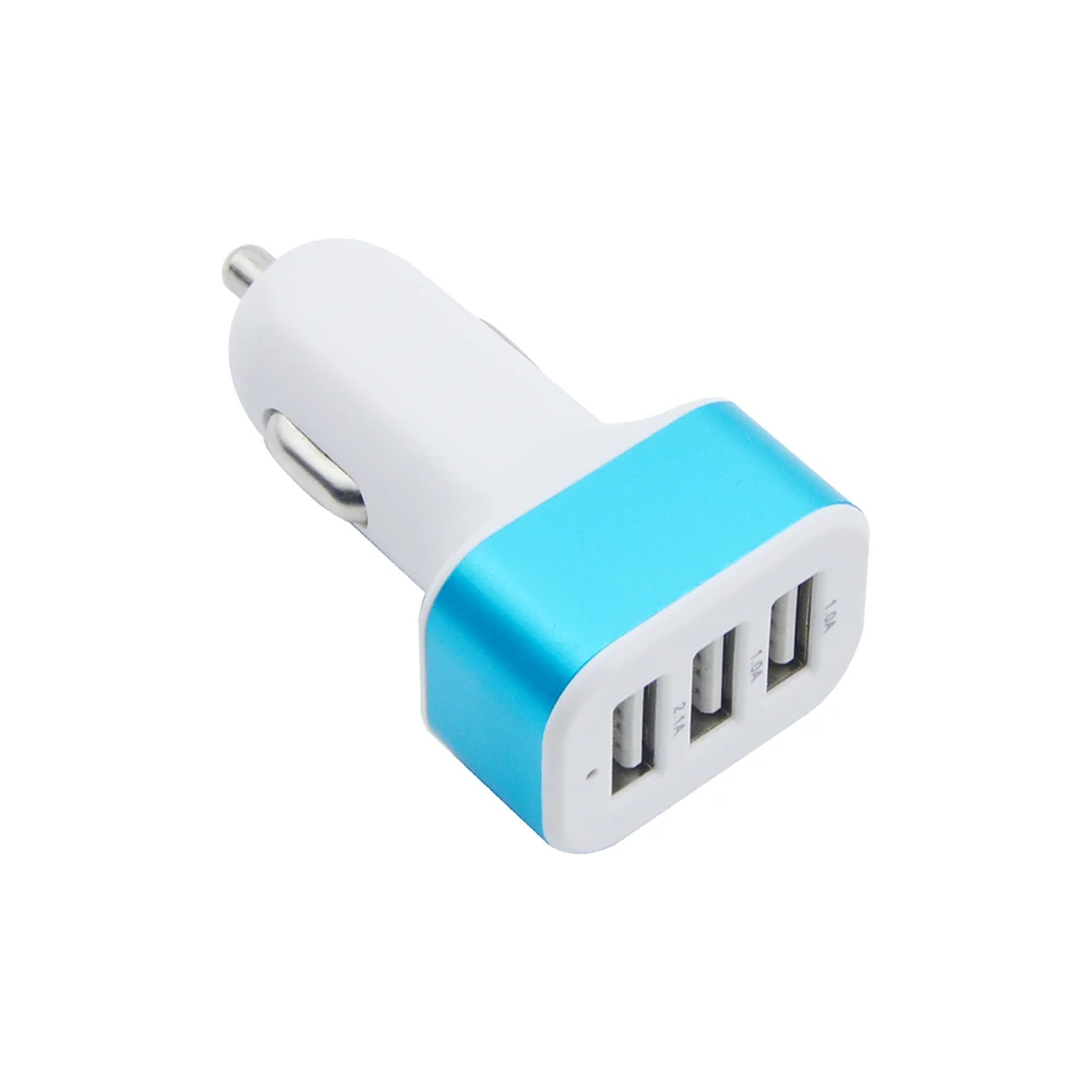 

1pac Car Charger(The Color Is Shipped Randomly) 3 USB Charging Ports For Mobile Phones Smart Phones MP3/MP4 Light Weight Charger