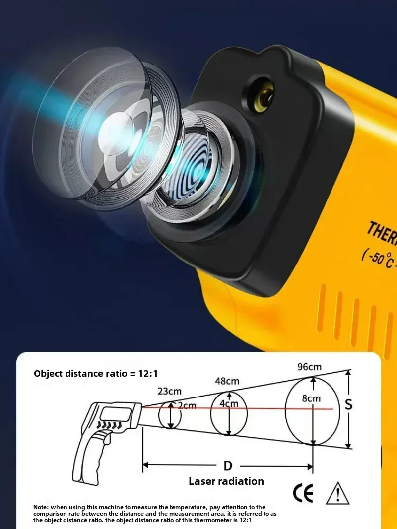 Infrared Thermometer Digital Display Non Contact Temperature ‑50‑600℃ Temp Temperature Measuring