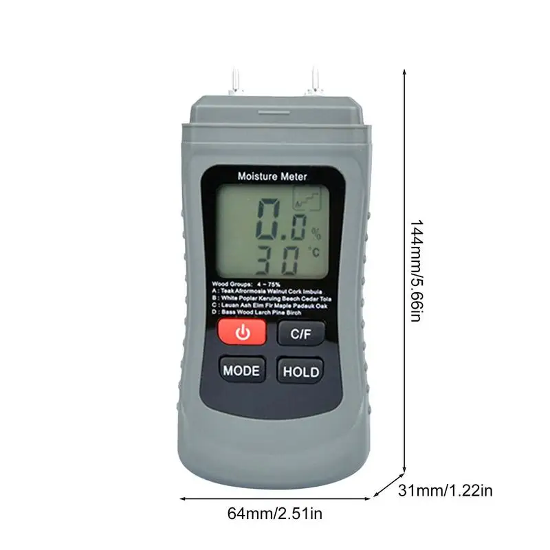 Firewood Moisture Meter Multifunctional Digital Humidity Meter Moisture Reader Versatile Temperature Humidity Monitor