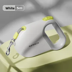 Reflective Retractable Dog Leash with Comfortable Grip - 5m Extendable Pet Walking Rope - 5M (Type B white)
