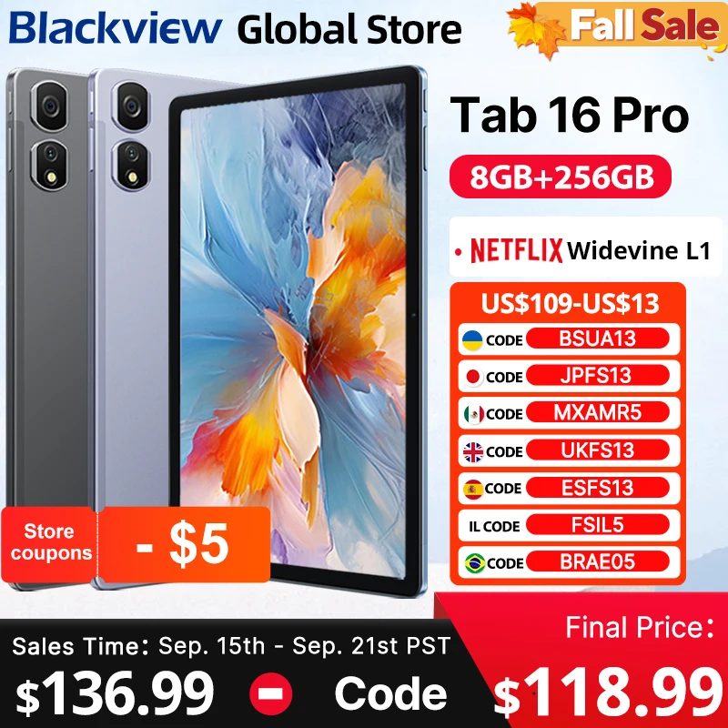 Blackview Tab 16 Pro Tablet 8GB + 256GB 11'' FHD+ Display 7700mAh Battery Android 14 Widevine L1 Unisoc T616 Tablet Pad PC android tablet,tablet pc
