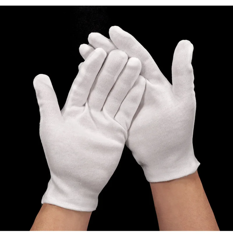1 Pairs Full Finger Men Women Etiquette Cotton Gloves Waiters/Drivers/Jewelry/Workers Mittens Sweat Absorption Gloves cotton gloves